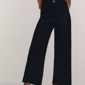The Colette Cropped Wide-Leg Pants by Maeve: 
Stylish Black Wide-Leg Pants